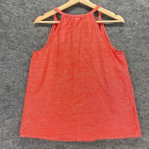 Gap Top Women XS Red Sleeveless V Neck Linen A-Line Regular Casual Lounge Blouse - Picture 2 of 11